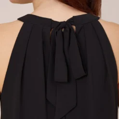 Adrianna Papell Chiffon And Stretch Jersey Short Pull On Dress With Ruffle In Black 11 Adrianna Papell Chiffon And Stretch Jersey Short Pull On Dress With Ruffle In Black -Glam Mirth Sales AP1D104984 AA002 Regular Detail