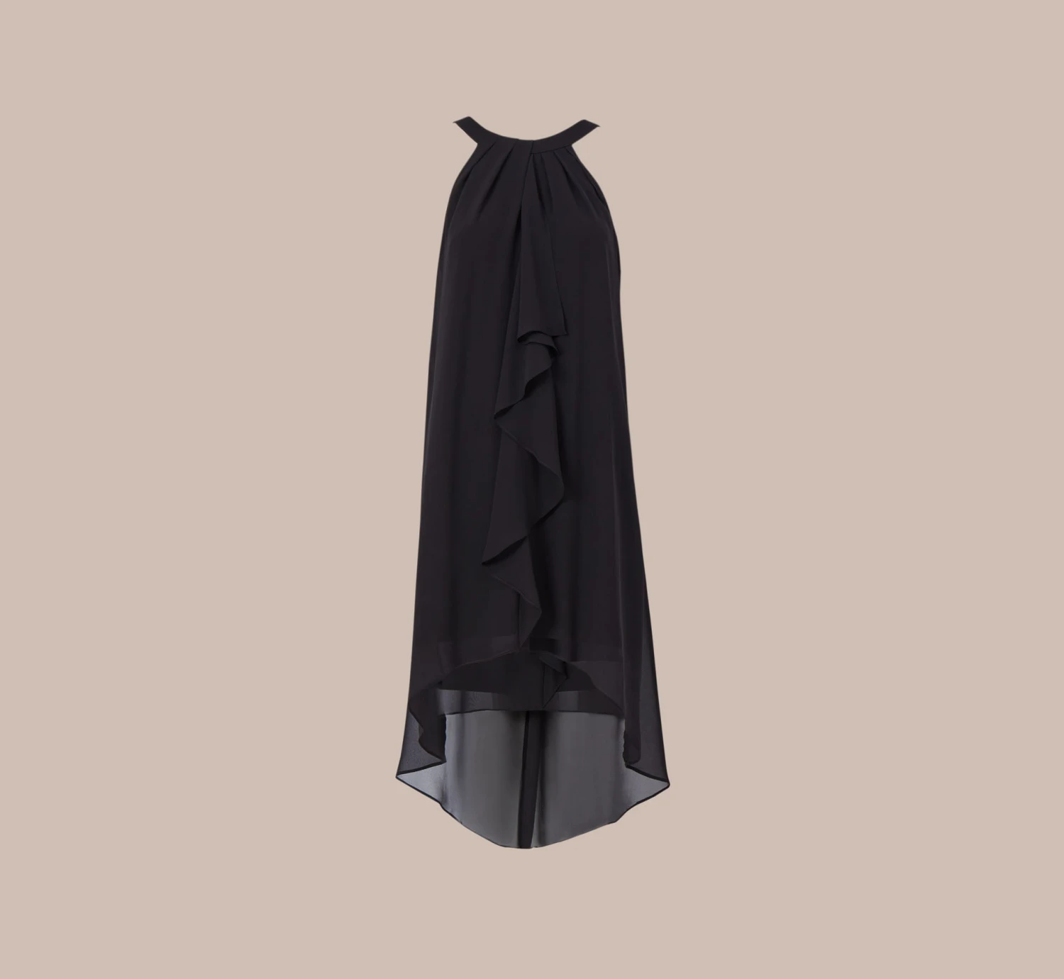 Adrianna Papell Chiffon And Stretch Jersey Short Pull On Dress With Ruffle In Black 7 Adrianna Papell Chiffon And Stretch Jersey Short Pull On Dress With Ruffle In Black - Image 7