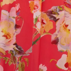 Adrianna Papell Floral Print Midi Dress With Twist Neckline In Coral Multi 11 Adrianna Papell Floral Print Midi Dress With Twist Neckline In Coral Multi -Glam Mirth Sales AP1D105006 AA955 Regular Alternate