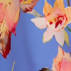 Adrianna Papell Plus Size Flutter Sleeve Floral Print Dress With Tie Front In Peri Multi 11 Adrianna Papell Plus Size Flutter Sleeve Floral Print Dress With Tie Front In Peri Multi -Glam Mirth Sales AP1D105008 AC494 Plus Alternate