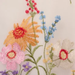 Adrianna Papell Multicolor Floral Embroidered Dress With Sheer Cap Sleeves In Ivory Multi -Glam Mirth Sales AP1D105015 AA178 Regular Alternate