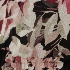 Adrianna Papell Plus Size Floral Chiffon Dress With Three Quarter Length Sleeves In Black Multi 12 Adrianna Papell Plus Size Floral Chiffon Dress With Three Quarter Length Sleeves In Black Multi -Glam Mirth Sales AP1D105038 AA963 Plus Alternate