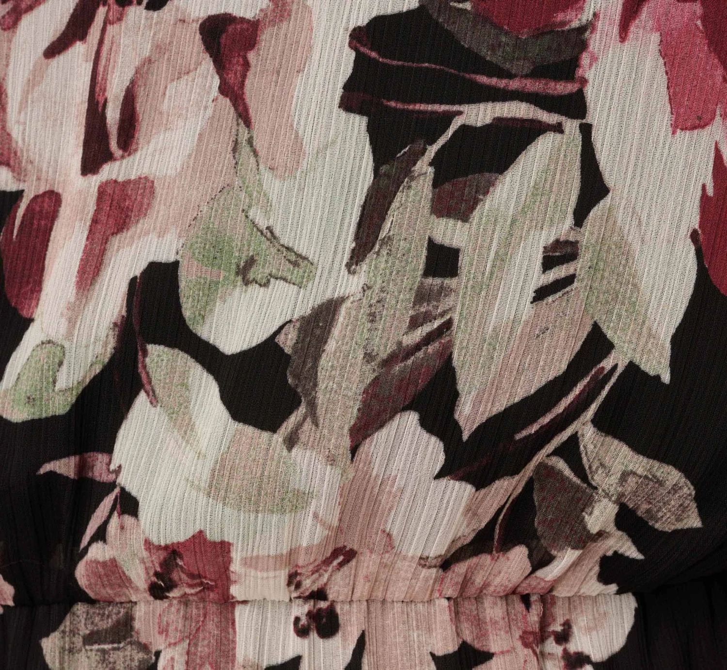 Adrianna Papell Plus Size Floral Chiffon Dress With Three Quarter Length Sleeves In Black Multi 6 Adrianna Papell Plus Size Floral Chiffon Dress With Three Quarter Length Sleeves In Black Multi - Image 6