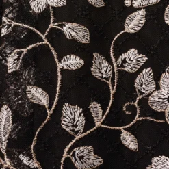 Adrianna Papell Floral Embroidered Midi Dress With Sheer Cap Sleeves In Black Ivory 12 Adrianna Papell Floral Embroidered Midi Dress With Sheer Cap Sleeves In Black Ivory -Glam Mirth Sales AP1D105045 AA019 Regular Alternate