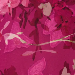 Adrianna Papell Plus Size Metallic Floral Chiffon Midi Dress With Ruffled Neckline In Raspberry Multi -Glam Mirth Sales AP1D105052 AJ521 Plus Alternate