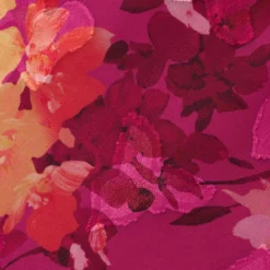 Adrianna Papell Metallic Floral Chiffon Midi Dress With Ruffled Neckline In Raspberry Multi -Glam Mirth Sales AP1D105052 AJ521 Regular Alternate