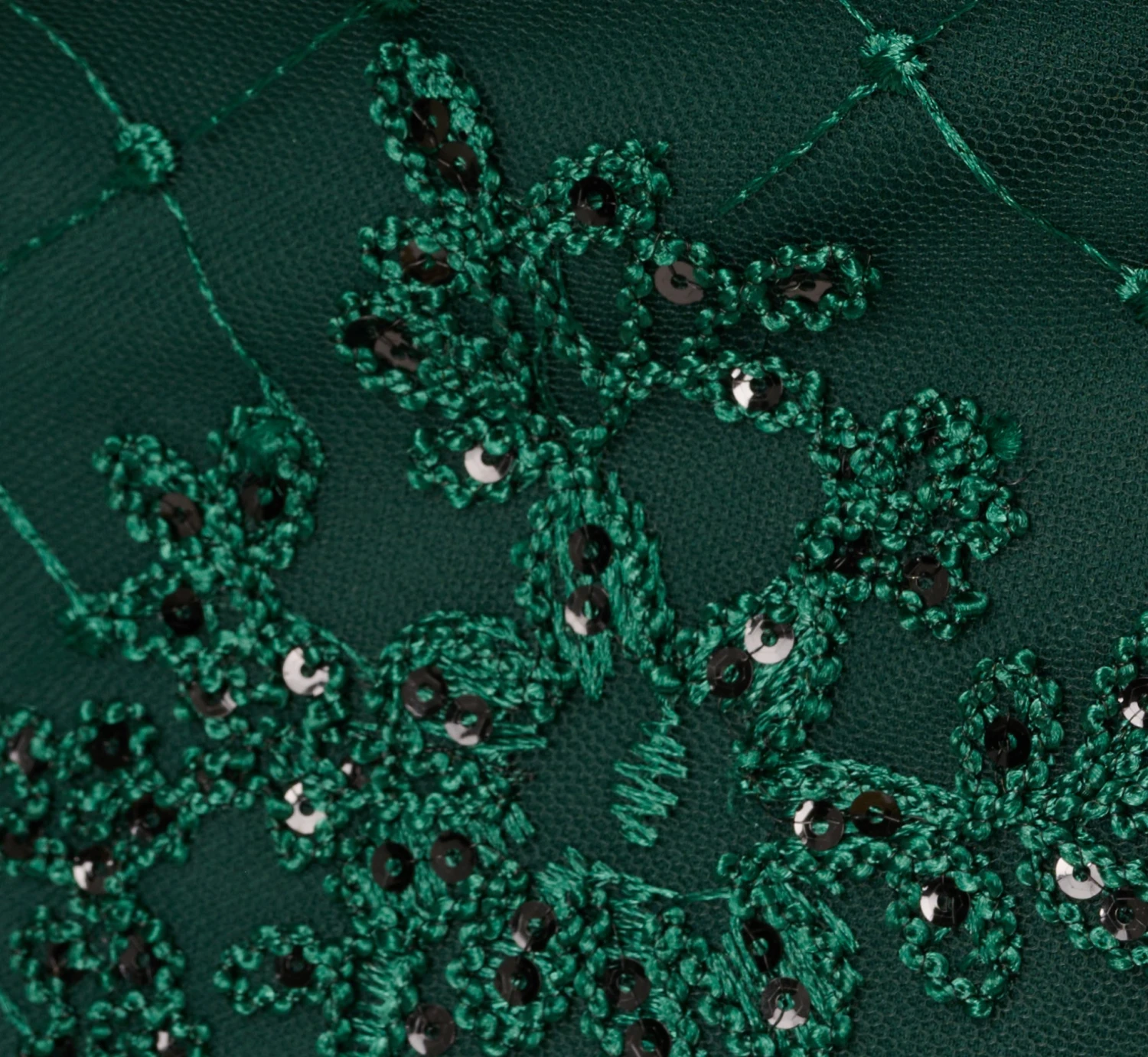 Adrianna Papell Embroidered Sequin Dress With Sheer Bell Sleeves In Deep Forest 7 Adrianna Papell Embroidered Sequin Dress With Sheer Bell Sleeves In Deep Forest - Image 7