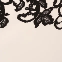 Adrianna Papell Scroll Lace Midi Dress With Three Quarter Sleeves In Ivory Black -Glam Mirth Sales AP1D105223 AA173 Regular Alternate