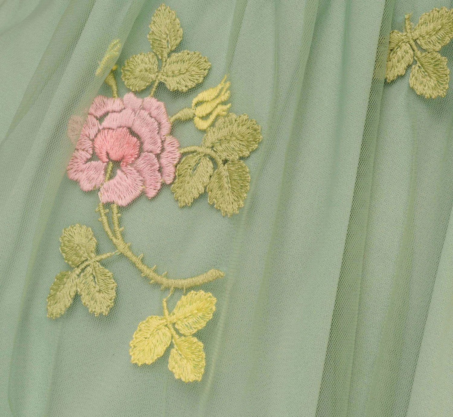 Adrianna Papell Floral Embroidered Maxi Dress With Sheer Flutter Sleeves In Sage Multi 6 Adrianna Papell Floral Embroidered Maxi Dress With Sheer Flutter Sleeves In Sage Multi - Image 6