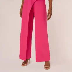 Adrianna Papell Flutter One Shoulder Jumpsuit In Watermelon Bliss 10 Adrianna Papell Flutter One Shoulder Jumpsuit In Watermelon Bliss -Glam Mirth Sales AP1E201788 AH660 Regular Lifestyle