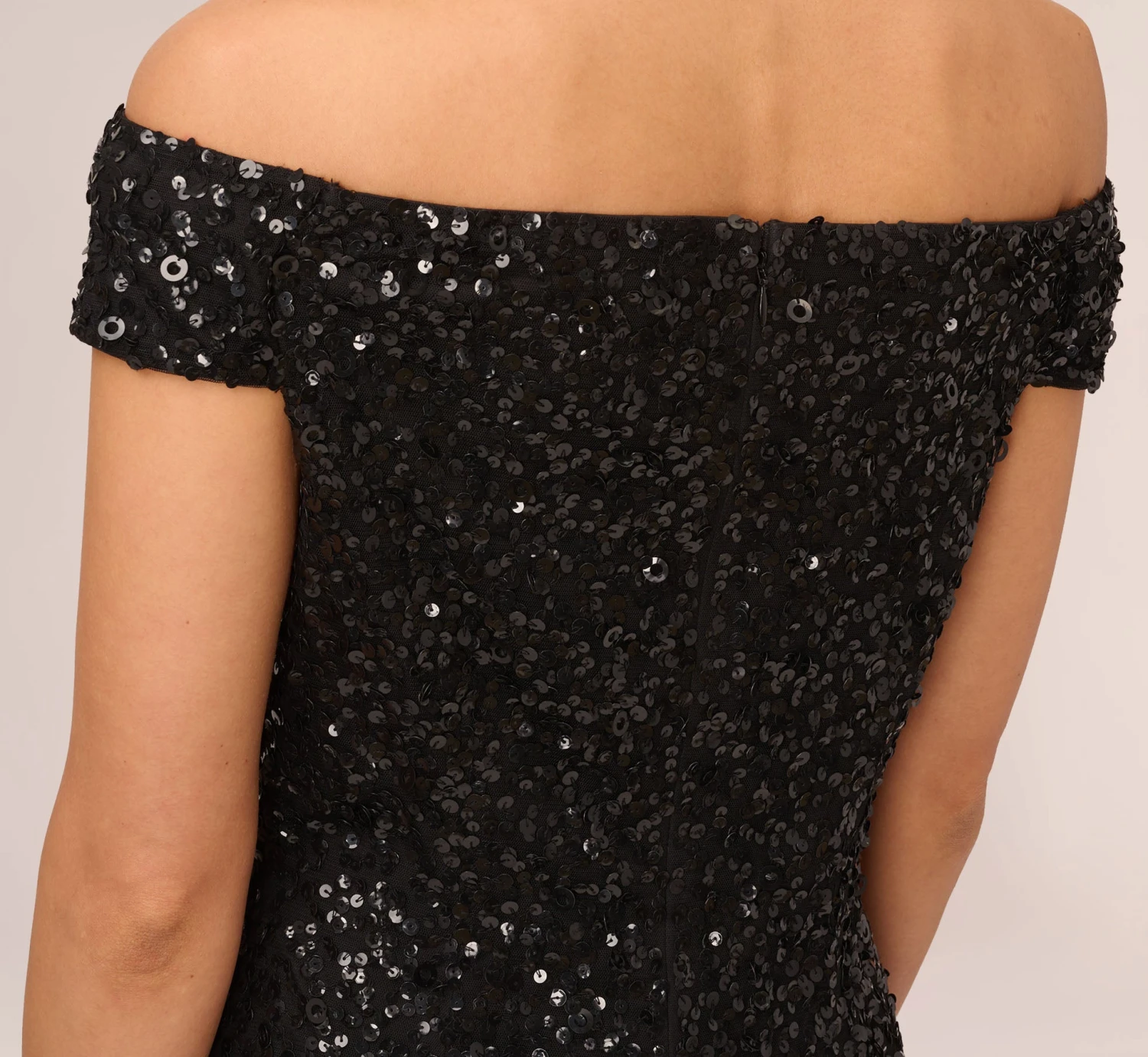 Adrianna Papell Off The Shoulder Sequin Beaded Gown In Black 5 Adrianna Papell Off The Shoulder Sequin Beaded Gown In Black - Image 5