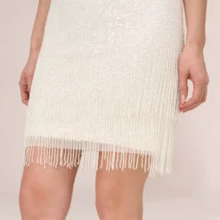 Adrianna Papell Sleeveless Beaded Cocktail Dress In Ivory 9 Adrianna Papell Sleeveless Beaded Cocktail Dress In Ivory -Glam Mirth Sales AP1E205327 AA194 Regular Lifestyle