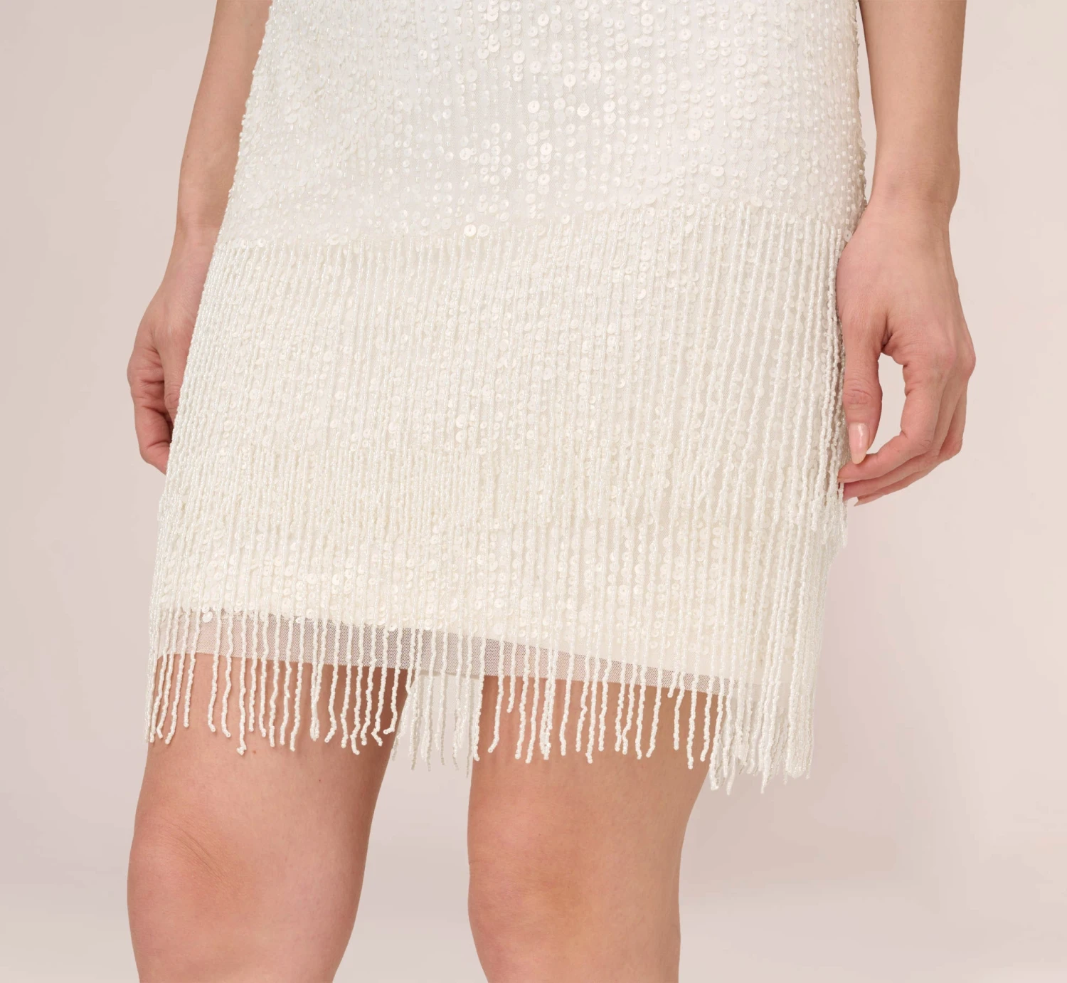 Adrianna Papell Sleeveless Beaded Cocktail Dress In Ivory 3 Adrianna Papell Sleeveless Beaded Cocktail Dress In Ivory - Image 3