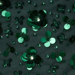 Adrianna Papell Off Shoulder Dress With Floral Embellishment In Dusty Emerald 10 Adrianna Papell Off Shoulder Dress With Floral Embellishment In Dusty Emerald -Glam Mirth Sales AP1E207584 AA302 Regular Alternate