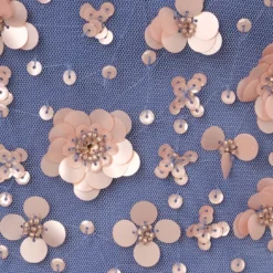 Adrianna Papell Off Shoulder Dress With Floral Embellishment In French Blue Coral 11 Adrianna Papell Off Shoulder Dress With Floral Embellishment In French Blue Coral -Glam Mirth Sales AP1E207584 AK454 Regular Alternate