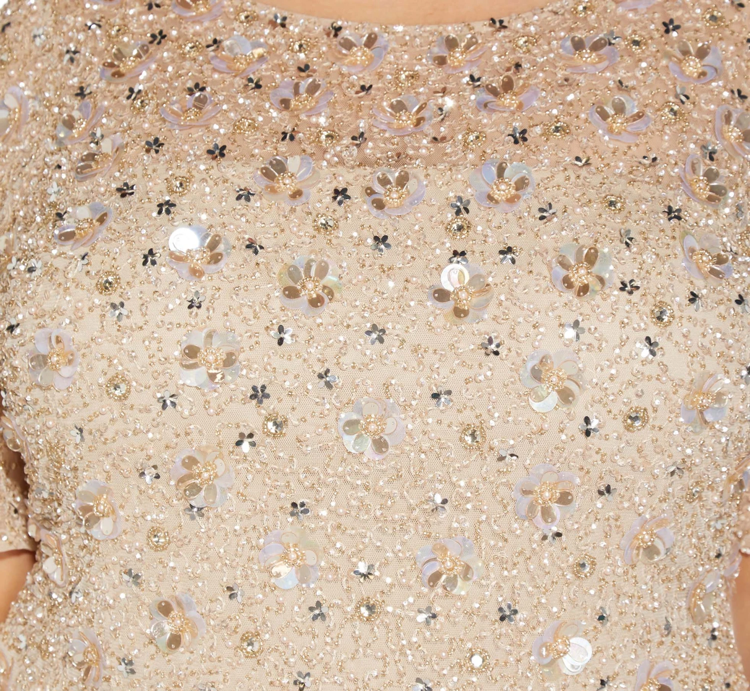 Adrianna Papell Plus Size Beaded Cocktail Dress In Biscotti 6 Adrianna Papell Plus Size Beaded Cocktail Dress In Biscotti - Image 6