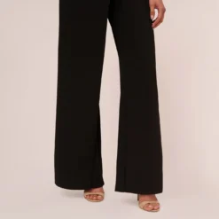 Adrianna Papell Sleeveless Asymmetrical Jumpsuit In Black 10 Adrianna Papell Sleeveless Asymmetrical Jumpsuit In Black -Glam Mirth Sales AP1E207760 AA002 Regular Lifestyle