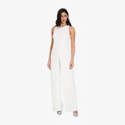 Adrianna Papell Sleeveless Asymmetrical Jumpsuit In Ivory 7 Adrianna Papell Sleeveless Asymmetrical Jumpsuit In Ivory -Glam Mirth Sales AP1E207760 AB194 Regular Alternate
