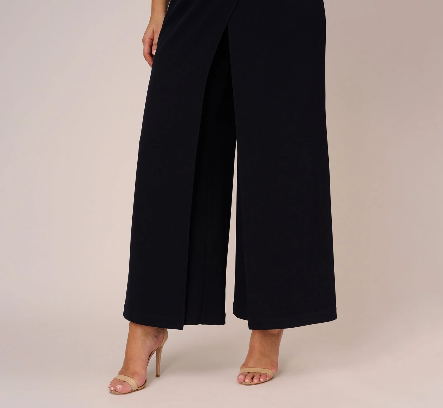 Adrianna Papell Plus Size Sleeveless Asymmetrical Jumpsuit In Midnight 4 Adrianna Papell Plus Size Sleeveless Asymmetrical Jumpsuit In Midnight - Image 4
