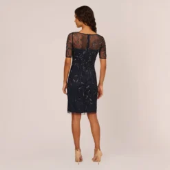 Adrianna Papell Hand-Beaded Cocktail Dress In Midnight 9 Adrianna Papell Hand-Beaded Cocktail Dress In Midnight -Glam Mirth Sales AP1E208090 AG410 Regular Back 2a674ff6 4994 43e4 8657 1ac5a5ac08b7