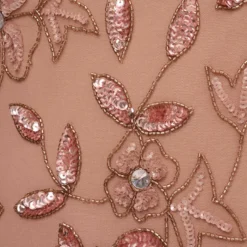 Adrianna Papell Plus Size Hand Beaded Short Sleeve Floral Godet Gown In Rose Gold 11 Adrianna Papell Plus Size Hand Beaded Short Sleeve Floral Godet Gown In Rose Gold -Glam Mirth Sales AP1E208349 AA958 Plus Alternate