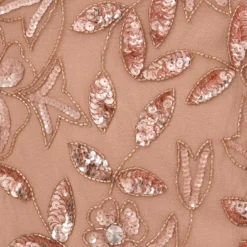 Adrianna Papell Long Floral Beaded Gown With Flutter Sleeves In Rose Gold -Glam Mirth Sales AP1E208445 AA958 Regular Alternate 34e93ffd 4851 41a1 b916 b85052132aa5