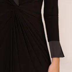 Adrianna Papell Tuxedo Mermaid Gown In Black 10 Adrianna Papell Tuxedo Mermaid Gown In Black -Glam Mirth Sales AP1E208564 AA002 Regular Lifestyle