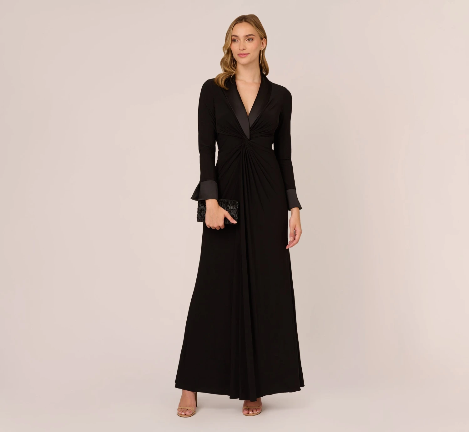 Adrianna Papell Tuxedo Mermaid Gown In Black 2 Adrianna Papell Tuxedo Mermaid Gown In Black - Image 2