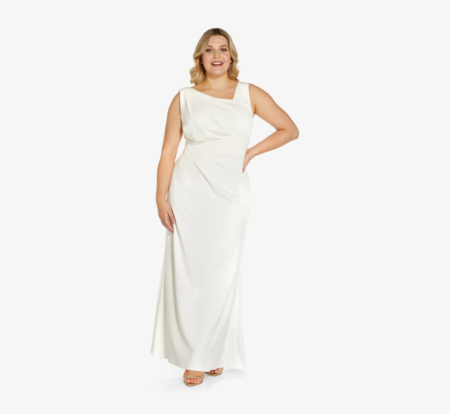 Adrianna Papell Plus Size Sequin-Accented Mermaid Gown In Ivory 3 Adrianna Papell Plus Size Sequin-Accented Mermaid Gown In Ivory - Image 3