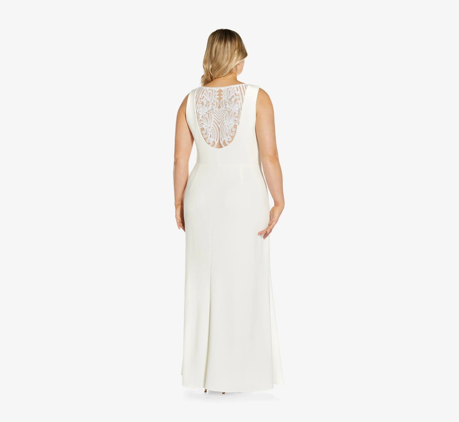 Adrianna Papell Plus Size Sequin-Accented Mermaid Gown In Ivory 2 Adrianna Papell Plus Size Sequin-Accented Mermaid Gown In Ivory - Image 2