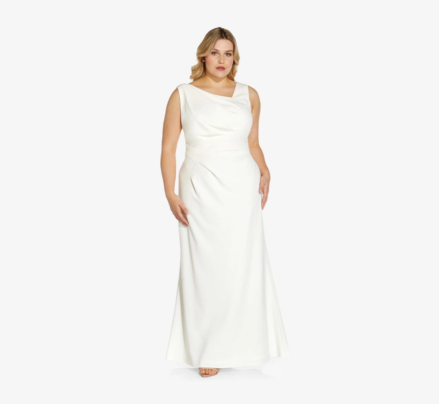Adrianna Papell Plus Size Sequin-Accented Mermaid Gown In Ivory 1 Adrianna Papell Plus Size Sequin-Accented Mermaid Gown In Ivory