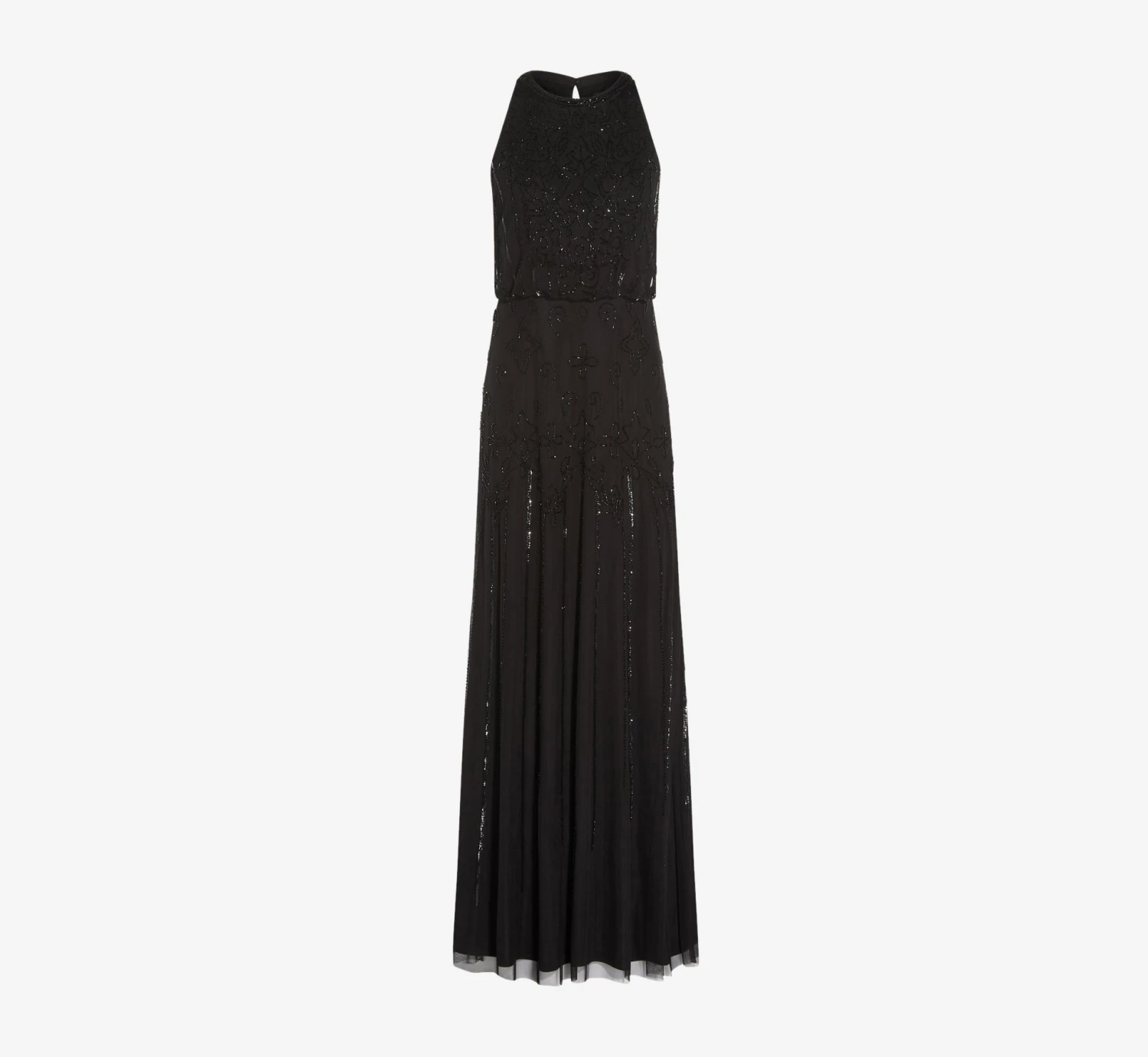 Adrianna Papell Halter Hand-Beaded Blouson Gown With Keyhole Back In Black 7 Adrianna Papell Halter Hand-Beaded Blouson Gown With Keyhole Back In Black - Image 7