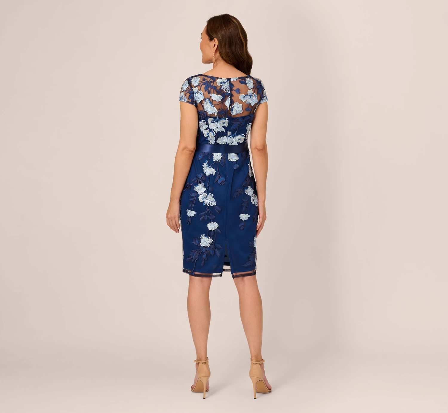 Adrianna Papell Embroidered Sheath Dress In Midnight Multi 4 Adrianna Papell Embroidered Sheath Dress In Midnight Multi - Image 4