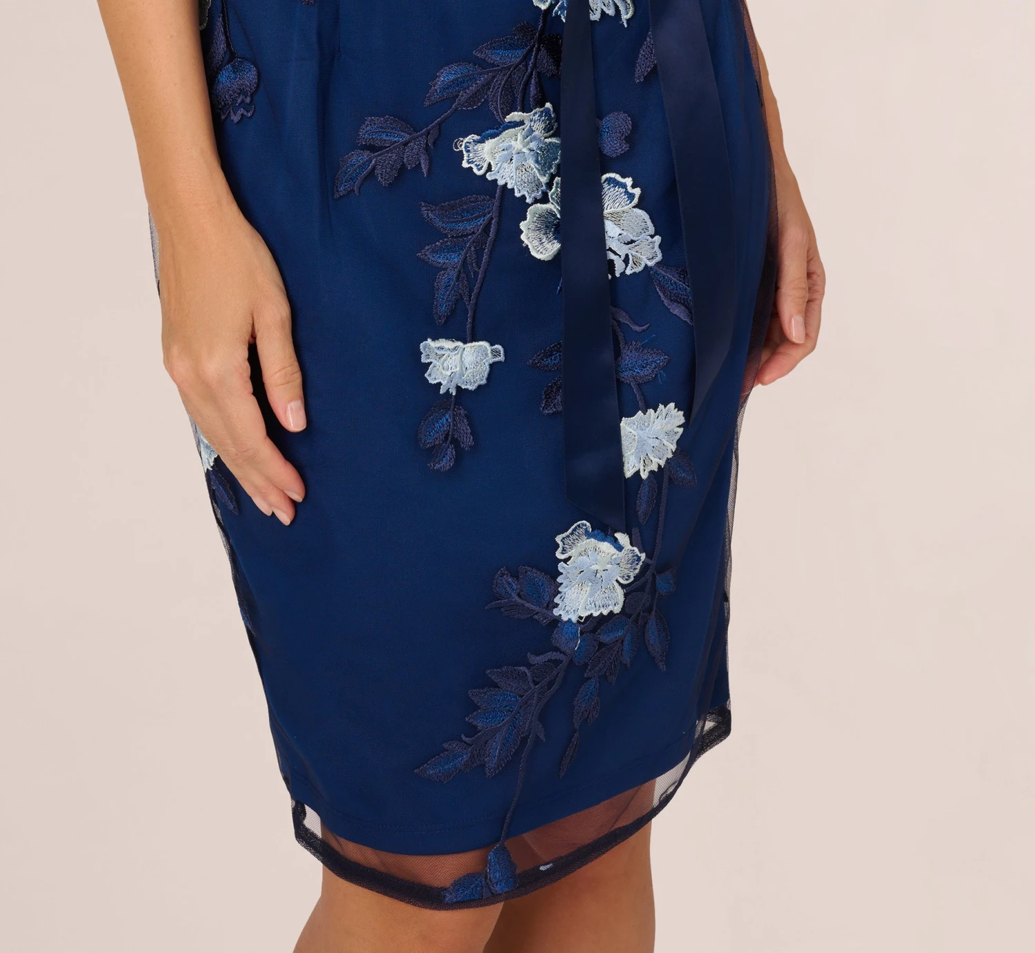 Adrianna Papell Embroidered Sheath Dress In Midnight Multi 6 Adrianna Papell Embroidered Sheath Dress In Midnight Multi - Image 6