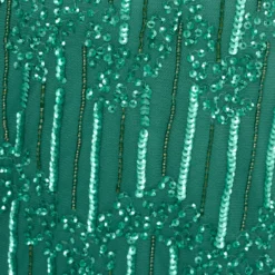 Adrianna Papell Plus Size Hand-Beaded Illusion Long Column Blouson Gown In Jungle Green 11 Adrianna Papell Plus Size Hand-Beaded Illusion Long Column Blouson Gown In Jungle Green -Glam Mirth Sales AP1E209335 AH314 Plus Alternate