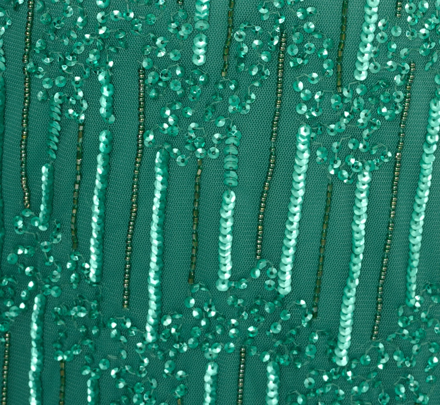 Adrianna Papell Plus Size Hand-Beaded Illusion Long Column Blouson Gown In Jungle Green 6 Adrianna Papell Plus Size Hand-Beaded Illusion Long Column Blouson Gown In Jungle Green - Image 6