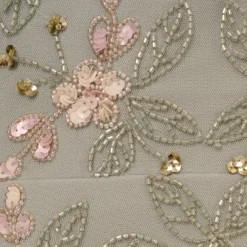 Adrianna Papell Beaded Midi Dress With Sheer Ruffled Sleeves In Frosted Sage 11 Adrianna Papell Beaded Midi Dress With Sheer Ruffled Sleeves In Frosted Sage -Glam Mirth Sales AP1E209508 AG484 Regular Alternate