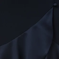 Adrianna Papell Satin Crepe High/Low Gown With Button Details In Dark Navy 12 Adrianna Papell Satin Crepe High/Low Gown With Button Details In Dark Navy -Glam Mirth Sales AP1E209529 AV410 Regular Alternate