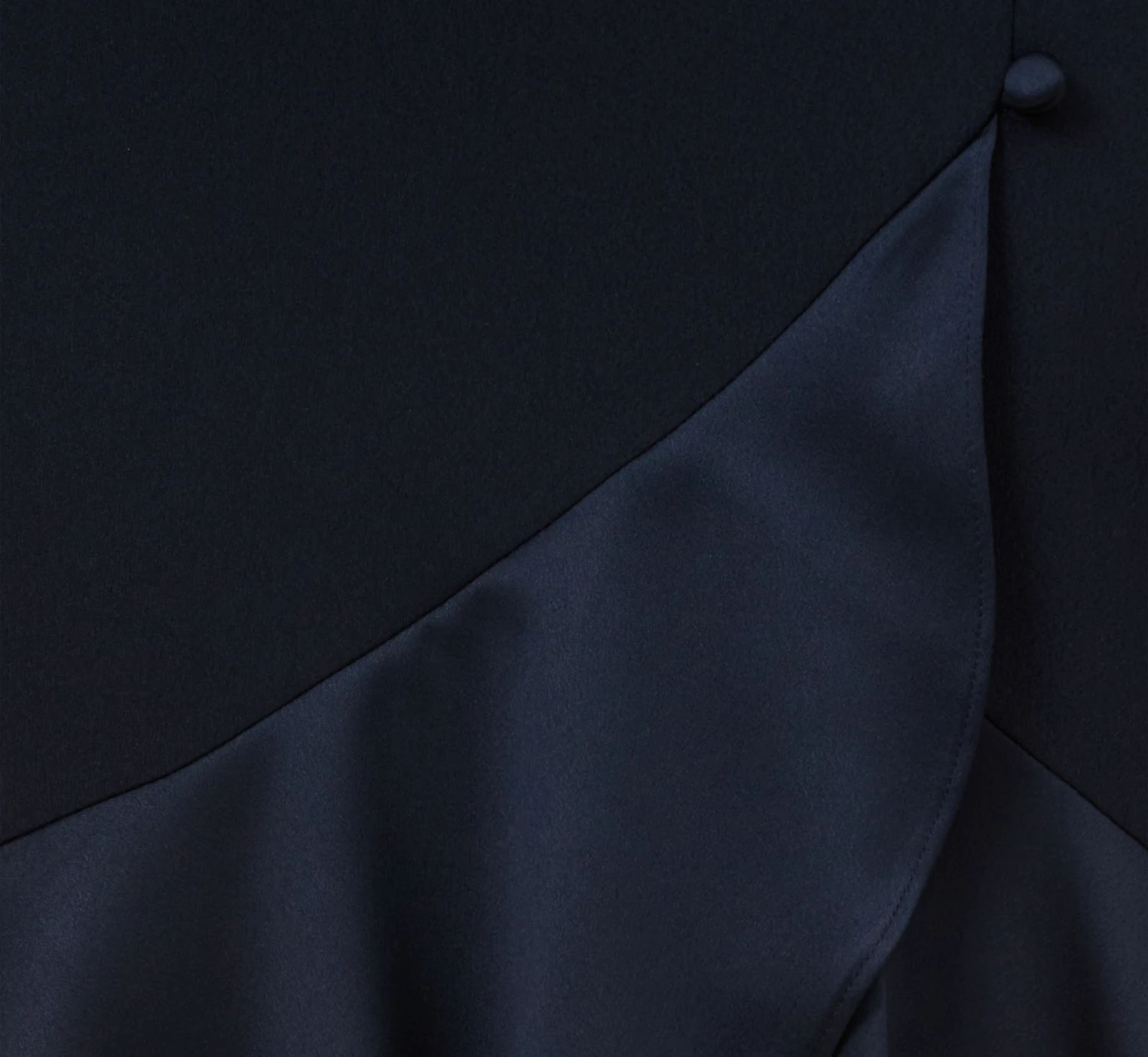 Adrianna Papell Satin Crepe High/Low Gown With Button Details In Dark Navy 6 Adrianna Papell Satin Crepe High/Low Gown With Button Details In Dark Navy - Image 6