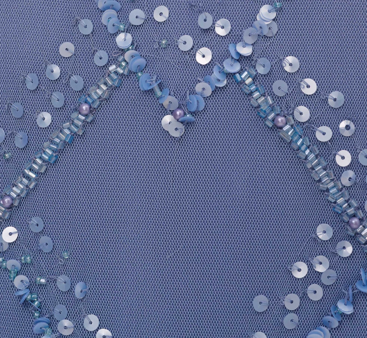 Adrianna Papell Plus Size Hand-Beaded Blouson Long Gown With Flutter Sleeves In French Blue 6 Adrianna Papell Plus Size Hand-Beaded Blouson Long Gown With Flutter Sleeves In French Blue - Image 6