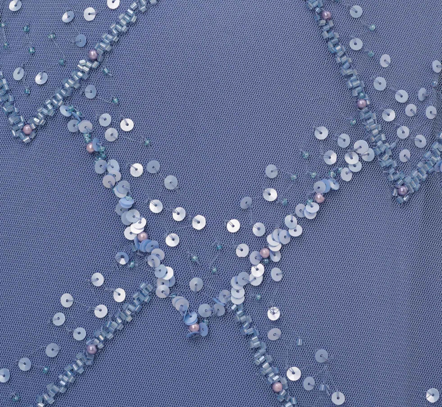 Adrianna Papell Hand-Beaded Blouson Long Gown With Flutter Sleeves In French Blue 6 Adrianna Papell Hand-Beaded Blouson Long Gown With Flutter Sleeves In French Blue - Image 6