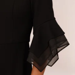 Adrianna Papell Off The Shoulder Crepe Jumpsuit With Organza Sleeves In Black 10 Adrianna Papell Off The Shoulder Crepe Jumpsuit With Organza Sleeves In Black -Glam Mirth Sales AP1E209617 AA002 Regular Lifestyle