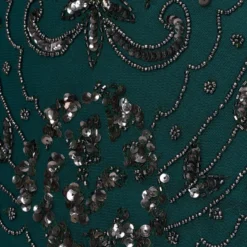 Adrianna Papell Hand-Beaded Ankle-Length Dress In Gem Green 11 Adrianna Papell Hand-Beaded Ankle-Length Dress In Gem Green -Glam Mirth Sales AP1E209645 AW303 Regular Alternate