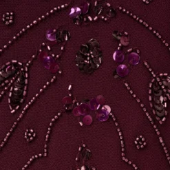 Adrianna Papell Hand-Beaded Ankle-Length Dress In Night Plum -Glam Mirth Sales AP1E209645 BK940 Regular Alternate