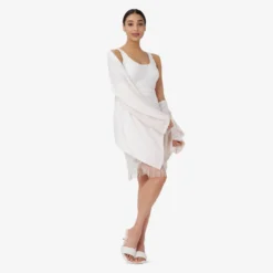 Adrianna Papell Hand-Beaded And Fringed Short Sheath Cocktail Dress In Ivory 11 Adrianna Papell Hand-Beaded And Fringed Short Sheath Cocktail Dress In Ivory -Glam Mirth Sales AP1E209791 AA194 Regular Lifestyle