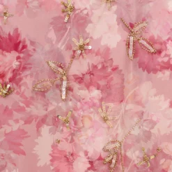 Adrianna Papell Floral-Print And Hand-Beaded Mesh Long Gown In Blush Multi 12 Adrianna Papell Floral-Print And Hand-Beaded Mesh Long Gown In Blush Multi -Glam Mirth Sales AP1E210055 AM970 Regular Alternate