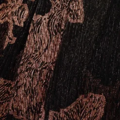 Adrianna Papell Plus Size Metallic Foil Crinkled Mesh Midi-Length Wrap Dress In Rose Gold Black -Glam Mirth Sales AP1E210096 AA695 Plus Alternate