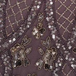 Adrianna Papell Sequin Beaded Gown With Sheer Cape Sleeves In Moonscape -Glam Mirth Sales AP1E210128 AD542 Regular Alternate