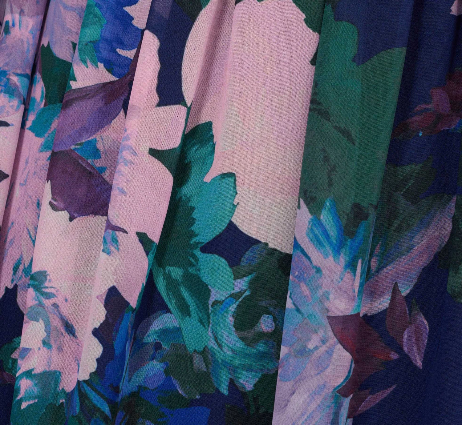 Adrianna Papell Floral-Print Long Shirred Chiffon Gown In Navy Multi 6 Adrianna Papell Floral-Print Long Shirred Chiffon Gown In Navy Multi - Image 6