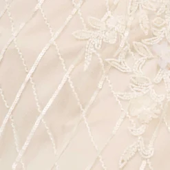 Adrianna Papell Hand-Beaded Off-The-Shoulder Blouson Short Sheath Cocktail Dress In Ivory Pearl 11 Adrianna Papell Hand-Beaded Off-The-Shoulder Blouson Short Sheath Cocktail Dress In Ivory Pearl -Glam Mirth Sales AP1E210244 AG105 Regular Alternate